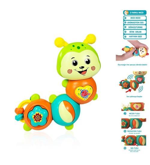 Pilli Sevimli Bebek Tırtıl Piyano 855-122D