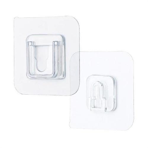 Eşya Sabitleme Askısı 10'lu Şeffaf Çift Taraflı Yapışkanlı Geçmeli Klips