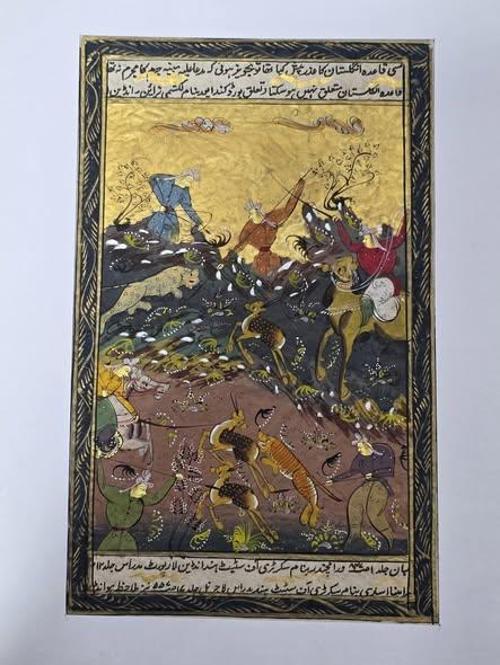 Geyiklerin Yaşam Mücadelesi Adlı El Yapımı Minyatür Resim 30x20 cm