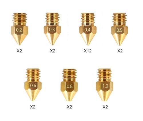 Ender 3 Pirinç Nozzle Seti 24 Adet