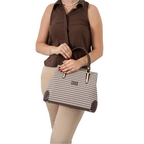 Kadın Omuz Çantası 667-47399 SILVER POLO BAYAN ÇANTASI M191 KAHVE SARI-MAT KAHVE
