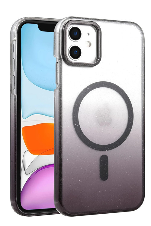Apple İphone 12 / 12 Pro Kılıf Simli Renk Geçişli Magesafe Kapak Azn-Fiyonk