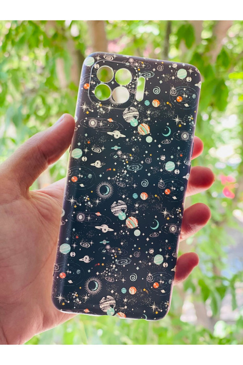 Oppo Reno 4 Lite Kılıf Gezegen Desenli Baskılı Silikon