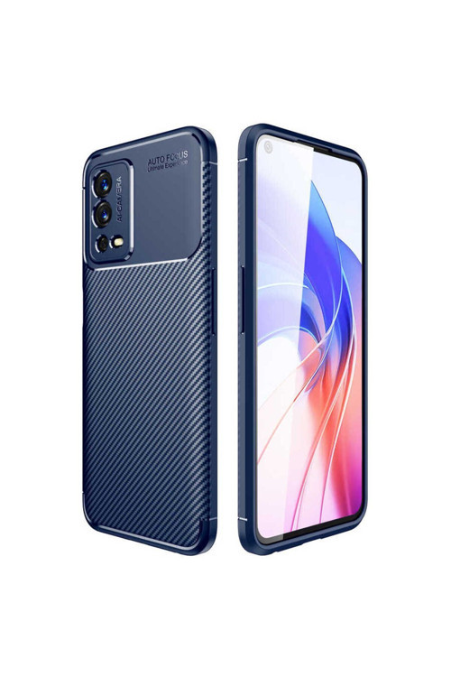 Oppo A55 4G Kılıf Karbon Görünümlü Silikon Zr-Negro