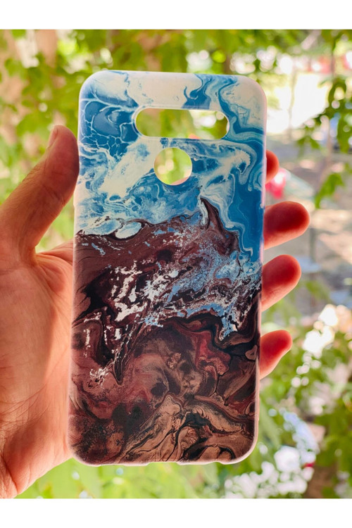 Lg Q60 Kılıf Mermer Desenli Baskılı Silikon