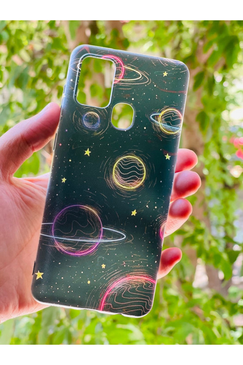Galaxy A21S Kılıf Gezegen Desenli Baskılı Silikon