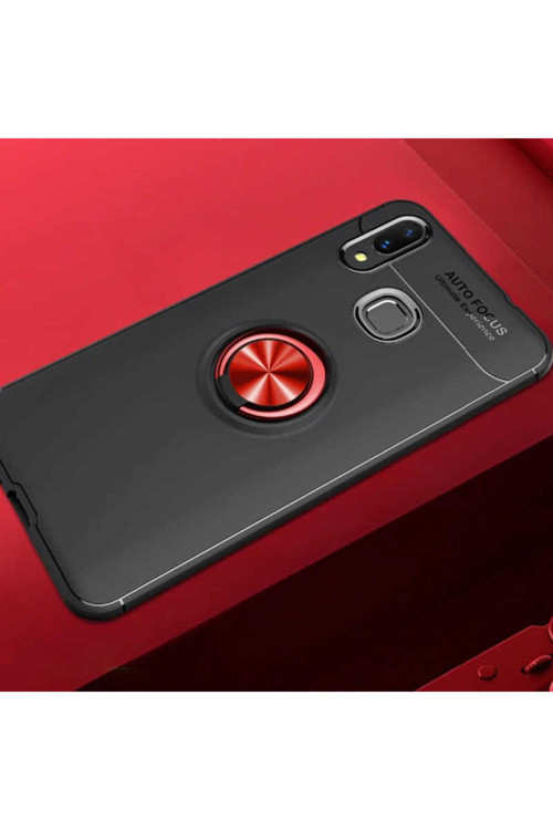 Samsung Galaxy A10S Kılıf Ravel Yüzüklü Standlı Silikon Kapak