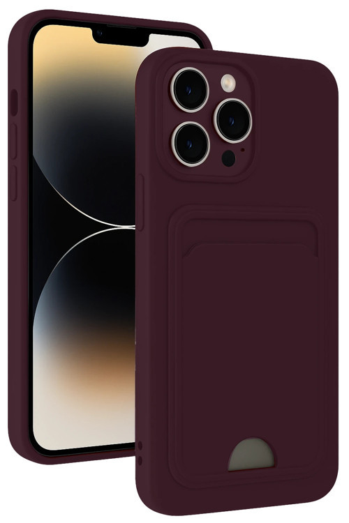 Apple İphone 13 Pro Max Kılıf Kartlıklı Soft Silikon Azn-Kelvin