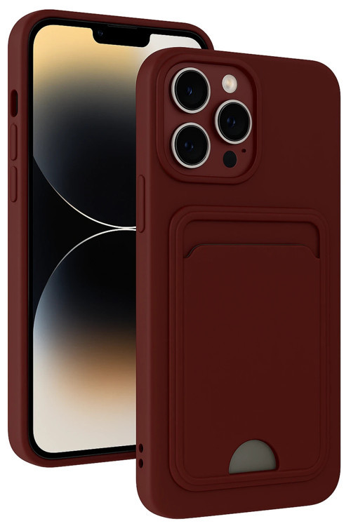 Apple İphone 13 Pro Max Kılıf Kartlıklı Soft Silikon Azn-Kelvin