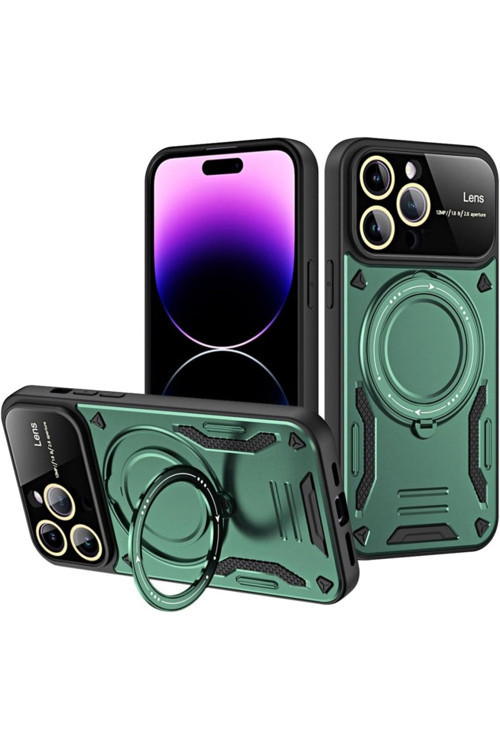 İphone 16 Pro Max Uyumlu Kılıf Standlı Yüzüklü Tank Kapak Azn-Joy