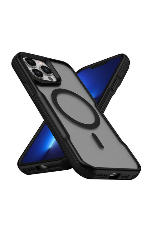 Apple İphone 13 Pro Max Kılıf Magsafe Şarj Özellikli Renkli Kenar Airbag Şeritli Zr-Lamer