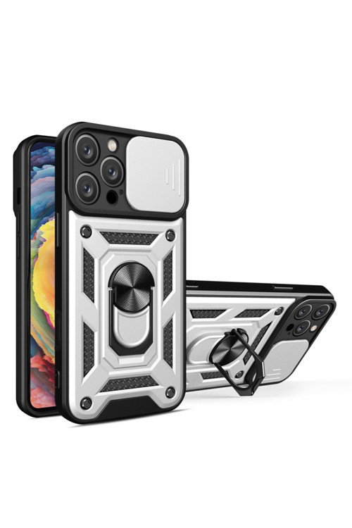İphone 16 Pro Max Uyumlu Kılıf Sürgülü Kamera Korumalı Tank Kapak Azn-Pars