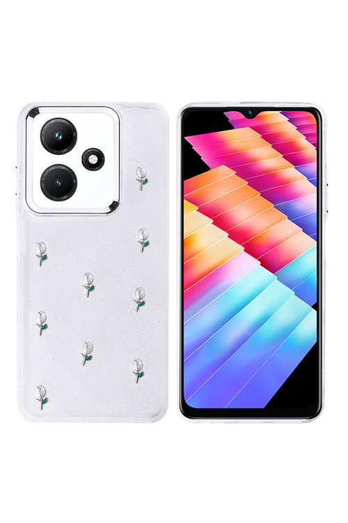 İnfinix Hot 30 Kılıf Simli Desenli Kapak Zr-Kutup