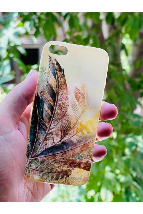 İphone 5 / 5S Uyumlu Kılıf Tüyler Desenli Baskılı Silikon