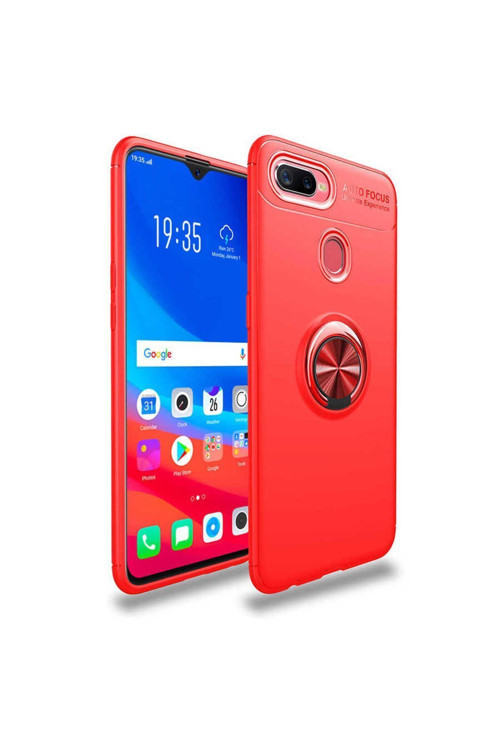 Oppo A5S Kılıf Ravel Yüzüklü Standlı Silikon Kapak