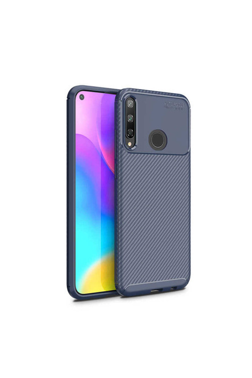 Huawei P40 Lite E Kılıf Karbon Görünümlü Silikon Zr-Negro