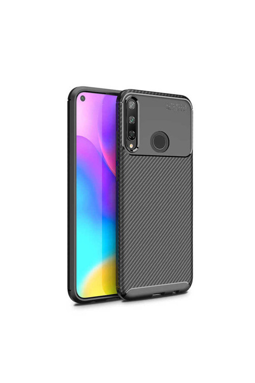 Huawei P40 Lite E Kılıf Karbon Görünümlü Silikon Zr-Negro
