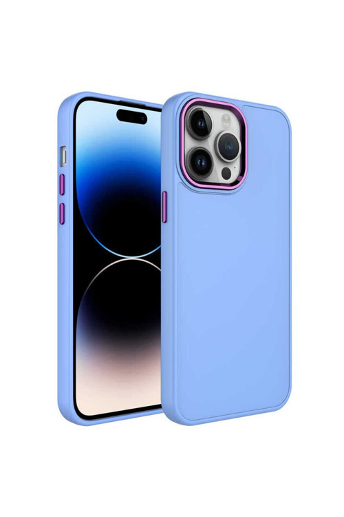 Apple İphone 13 Pro Max Kılıf Metal Çerçeve Ve Buton Tasarımlı Silikon Zr-Luna