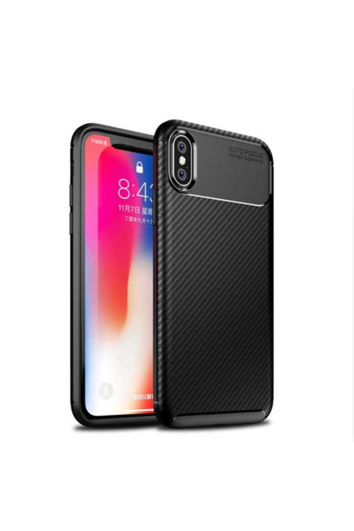 Apple İphone X Kılıf Karbon Görünümlü Silikon Zr-Negro