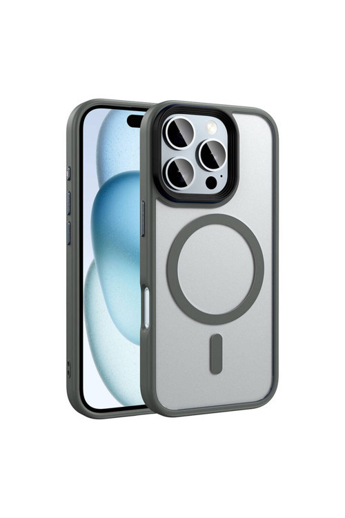 Apple İphone 16 Pro Max Kılıf Mat Arka Yüzey Wireless Şarj Özellikli Zr-Flet
