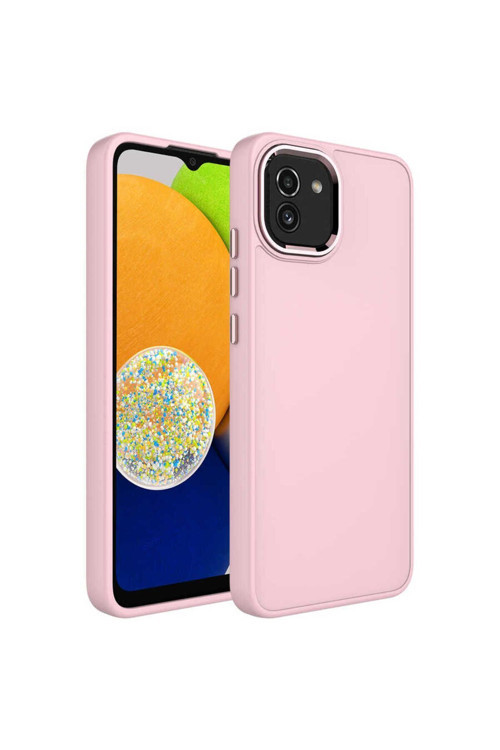 Samsung Galaxy A03 Kılıf Metal Çerçeve Ve Buton Tasarımlı Silikon Zr-Luna