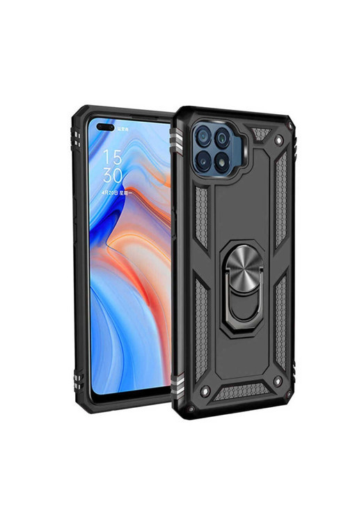 Oppo Reno 4 Lite Kılıf Vega Zırh Tank Tam Koruma Kapak + Kablo Koruyucu A++