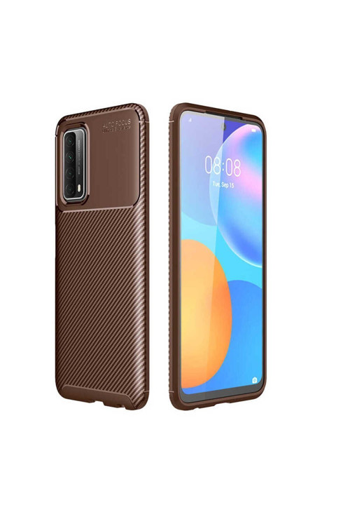 Huawei P Smart 2021 Kılıf Karbon Görünümlü Silikon Zr-Negro