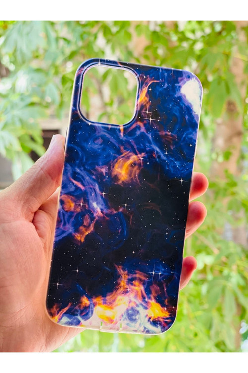 İphone 12 Pro Max Kılıf Alev Desenli Baskılı Silikon