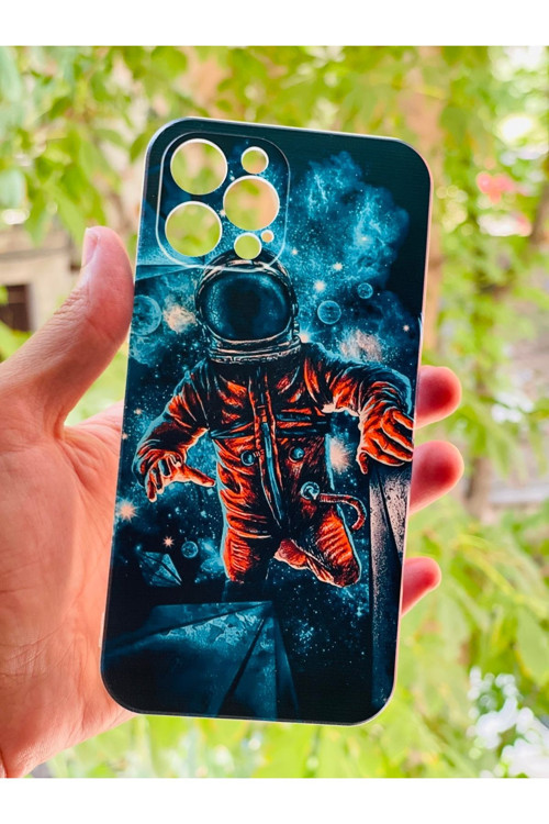 İphone 12 Pro Max Kılıf Astronot Desenli Baskılı Silikon