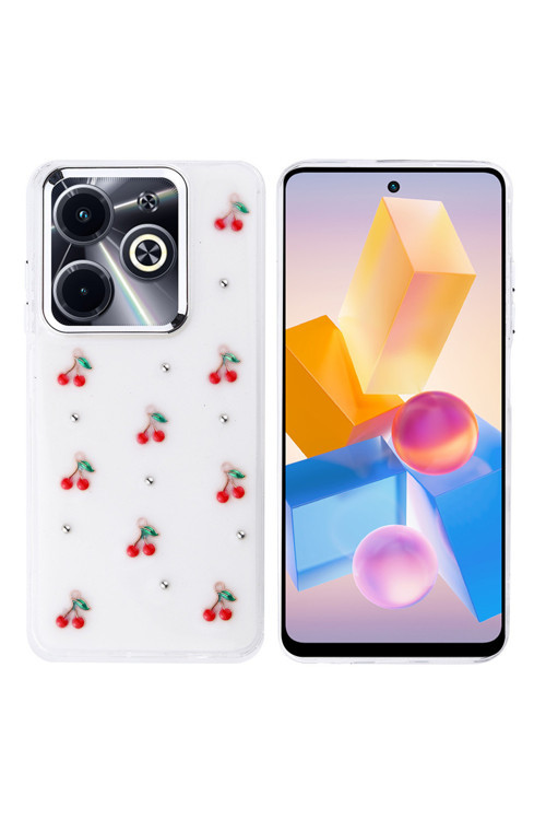 İnfinix Hot 40İ Kılıf Simli Desenli Kapak Zr-Kutup
