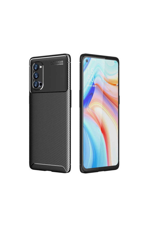 Oppo Reno 4 Pro 5G Kılıf Karbon Görünümlü Silikon Zr-Negro