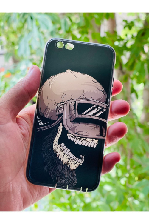 İphone 6 / 6S Uyumlu Kılıf Kurukafa Desenli Baskılı Silikon