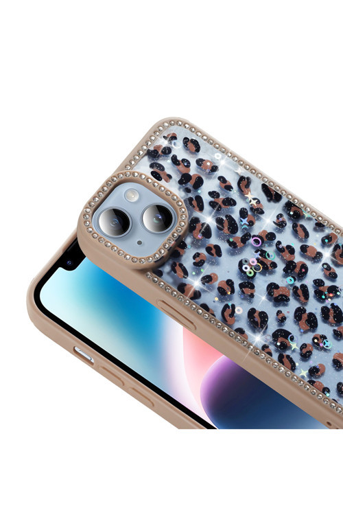 Apple İphone 13 Kılıf Taşlı Ve Simli Tasarım Zr-Azra