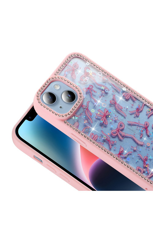 Apple İphone 13 Kılıf Taşlı Ve Simli Tasarım Zr-Azra