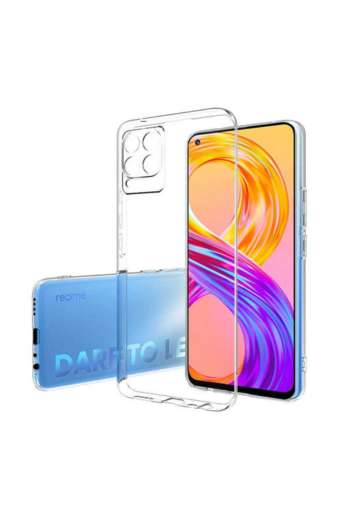 Oppo Realme 8 Pro Uyumlu Kılıf Şeffaf İnce Esnek Silikon Kılıf Süper