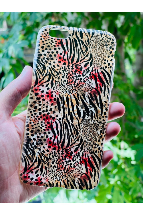 İphone 6 Plus / 6S Plus Kılıf Leopar Desenli Baskılı Silikon