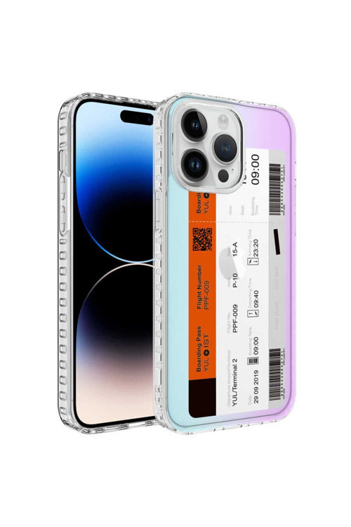Apple İphone 12 Pro Kılıf Airbag Kenarlı Renkli Desenli Silikon Elegans Kapak