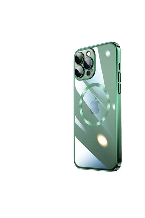 Apple İphone 13 Pro Max Kılıf Wireless Şarj Özellikli Sert Pc Riksos Magsafe Kapak