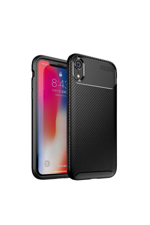 Apple İphone Xr Kılıf Karbon Görünümlü Silikon Zr-Negro