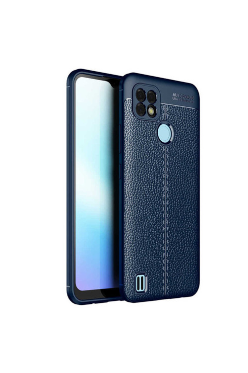 Oppo Realme C21 Kılıf Deri Görünümlü Silikon Zr-Niss