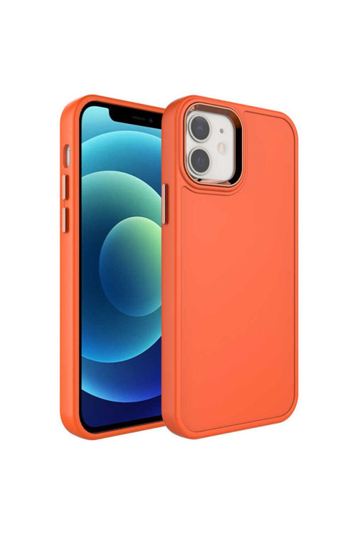 Apple İphone 11 Kılıf Metal Çerçeve Ve Buton Tasarımlı Sert Botox Kapak