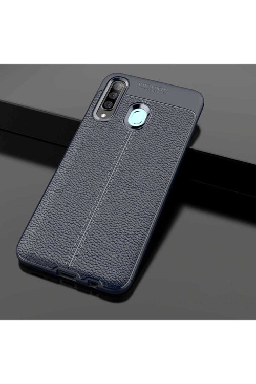 Samsung Galaxy A20S Uyumlu Kılıf Deri Görünümlü Silikon Zr-Niss