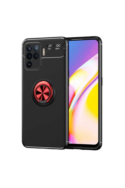 Oppo Reno 5 Lite Kılıf Ravel Yüzüklü Standlı Silikon Kapak
