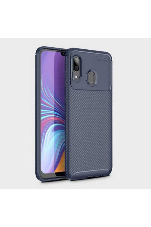Samsung Galaxy A30 Uyumlu Kılıf Karbon Görünümlü Silikon Zr-Negro