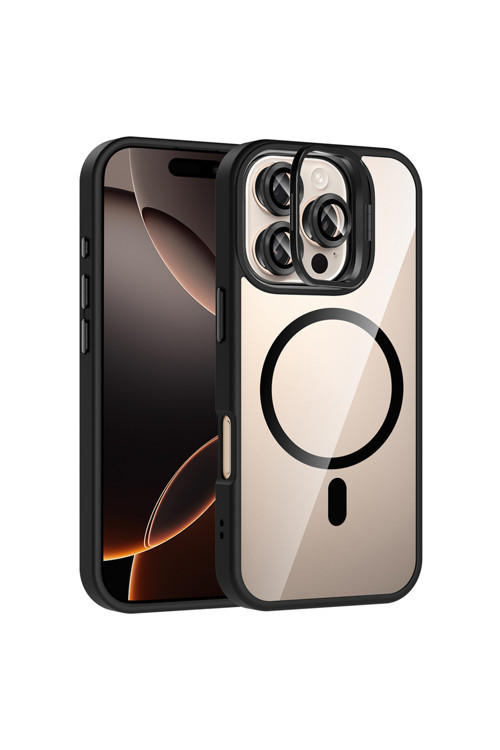 Apple İphone 14 Pro Max Kılıf Kamera Standlı Lens Koruyucu Hediyeli Zr-Etro
