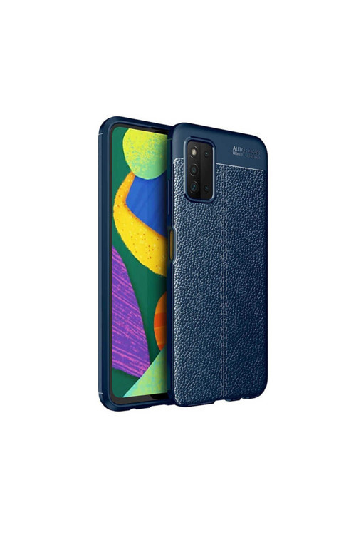 Samsung Galaxy A03S Uyumlu Kılıf Deri Görünümlü Silikon Zr-Niss