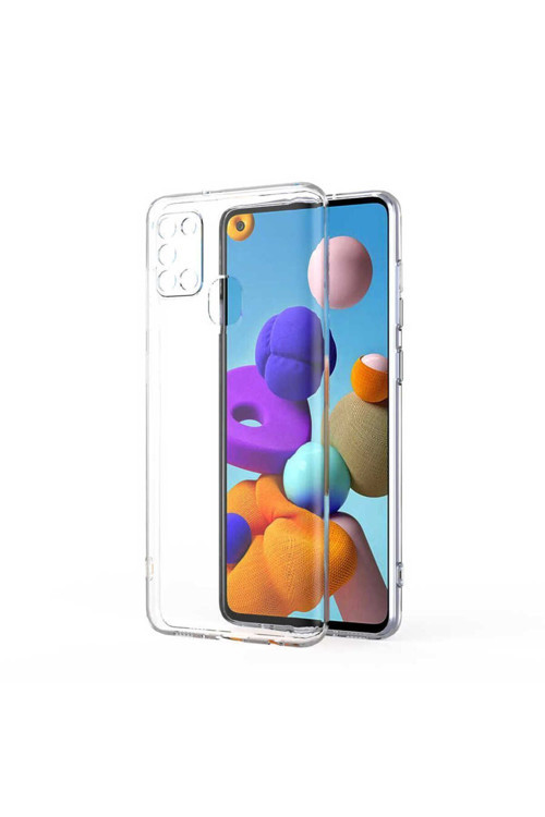 Samsung Galaxy A21S Uyumlu Kılıf Şeffaf İnce Esnek Silikon Kılıf Süper