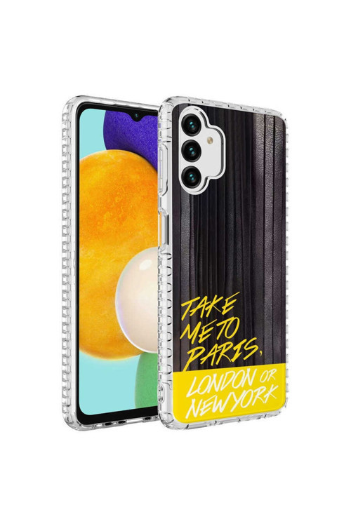 Samsung Galaxy A13 4G Kılıf Renkli Desenli Silikon Elegans + Kablo Koruyucu + Ekran Koruyucu