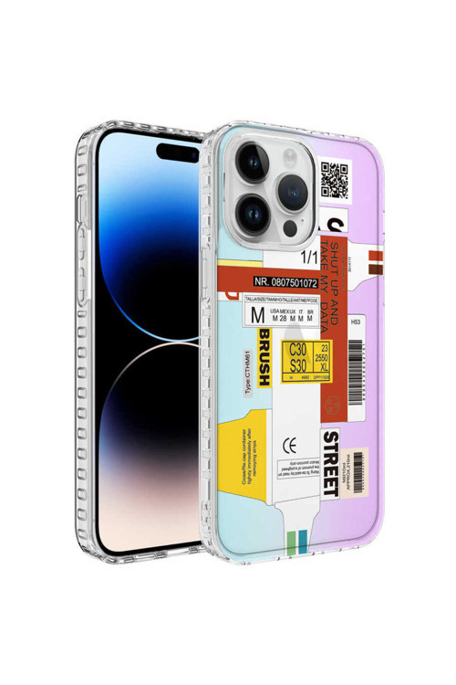 Apple İphone 12 Pro Max Kılıf Airbag Kenarlı Renkli Desenli Silikon Elegans Kapak