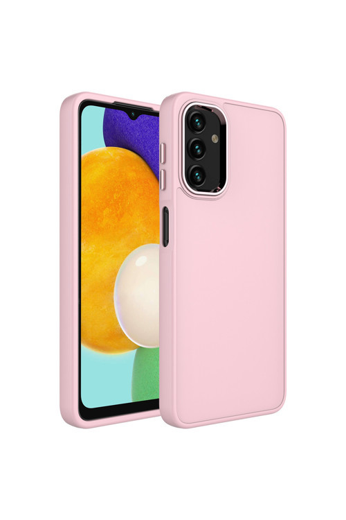 Samsung Galaxy A04 Kılıf Metal Çerçeve Ve Buton Tasarımlı Silikon Zr-Luna